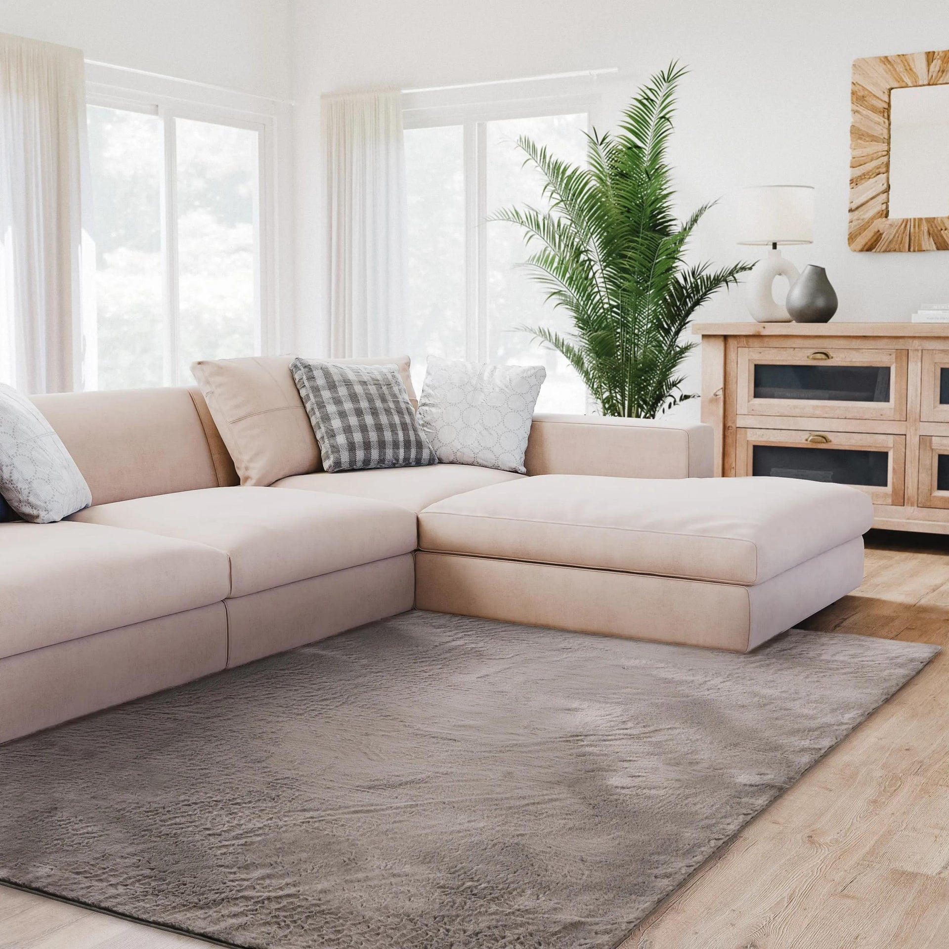 Fellteppich Fargo Grau