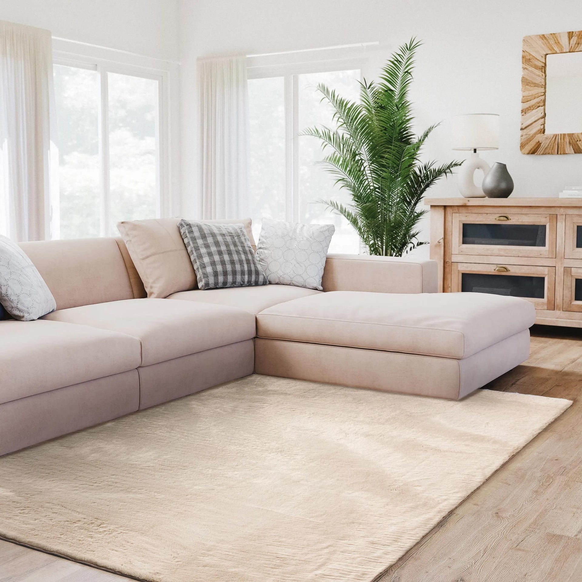 Fellteppich Fargo Beige