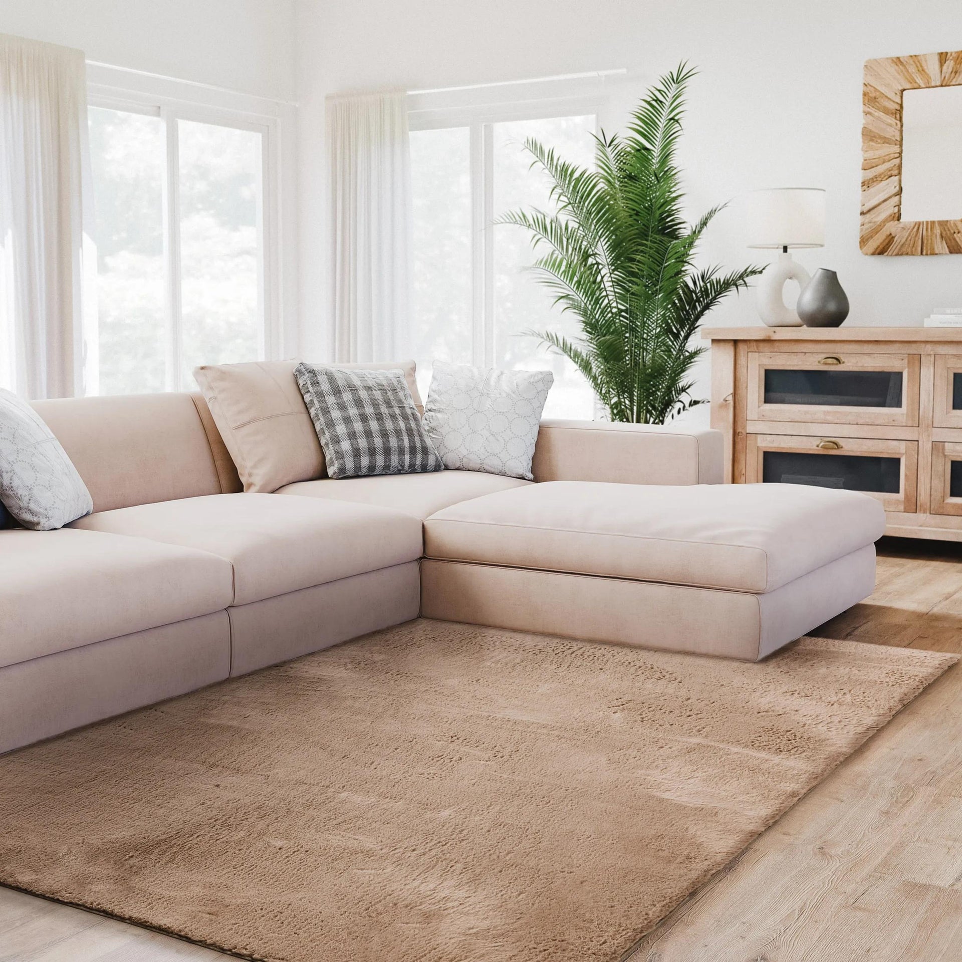 Fellteppich Fargo Taupe