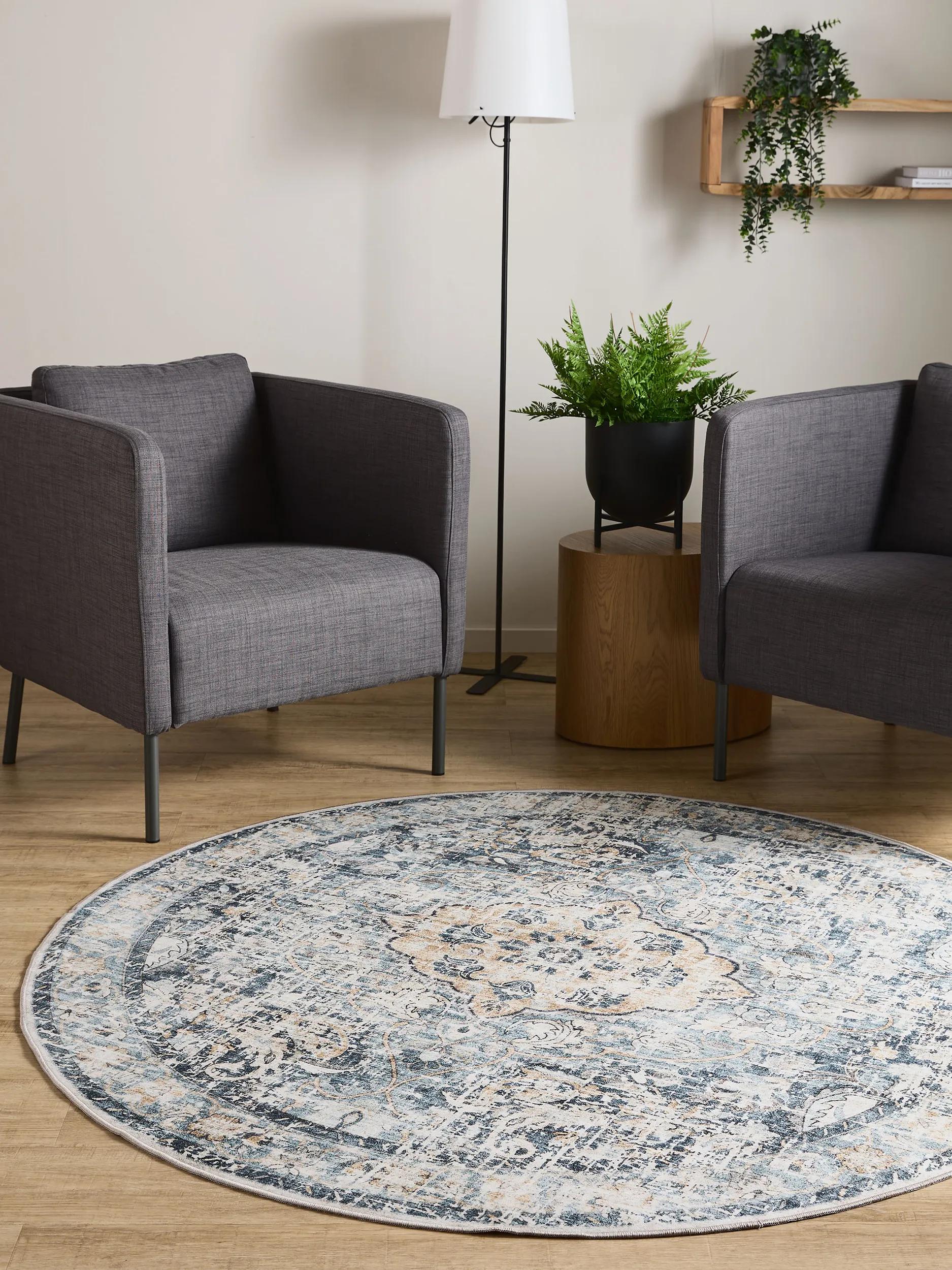 Waschbarer Teppich Gent Blau