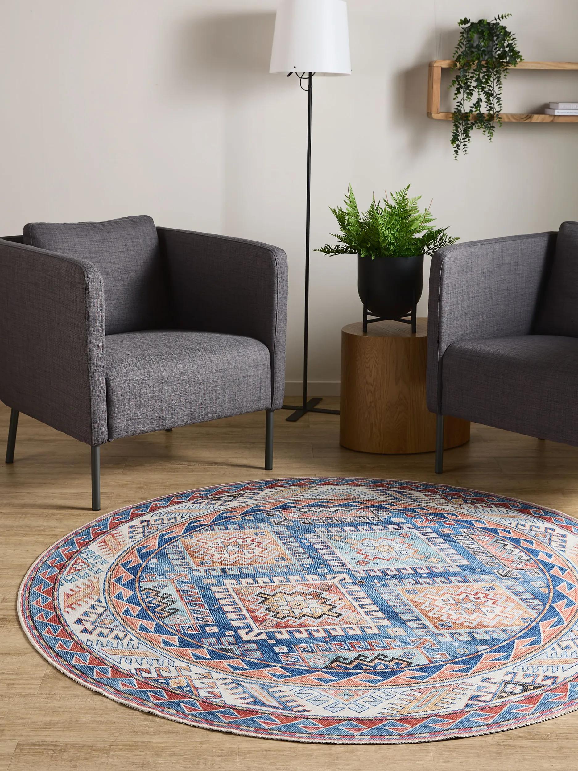 Waschbarer Teppich Gent Blau