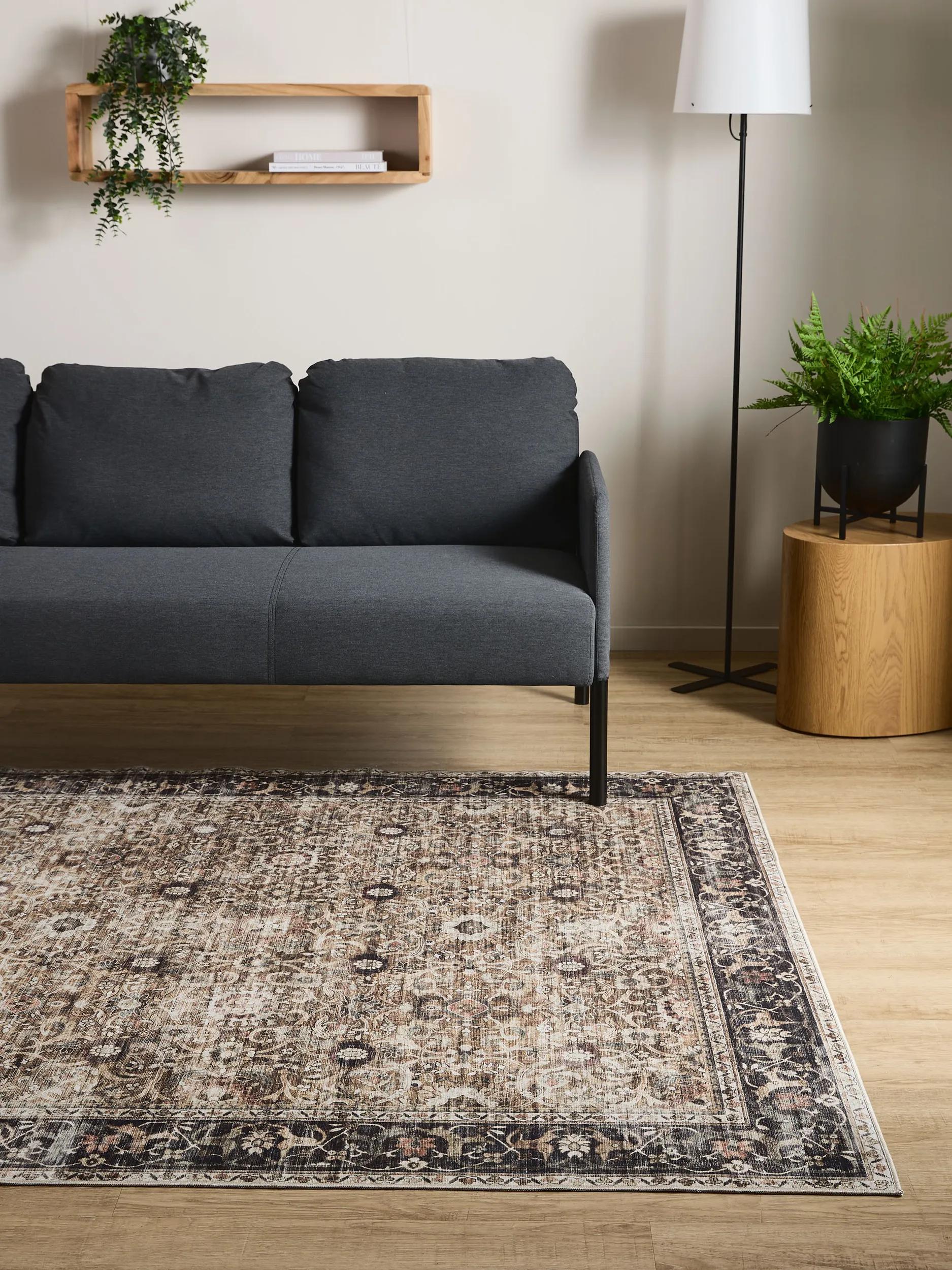 Waschbarer Teppich Gent Anthrazit/Taupe