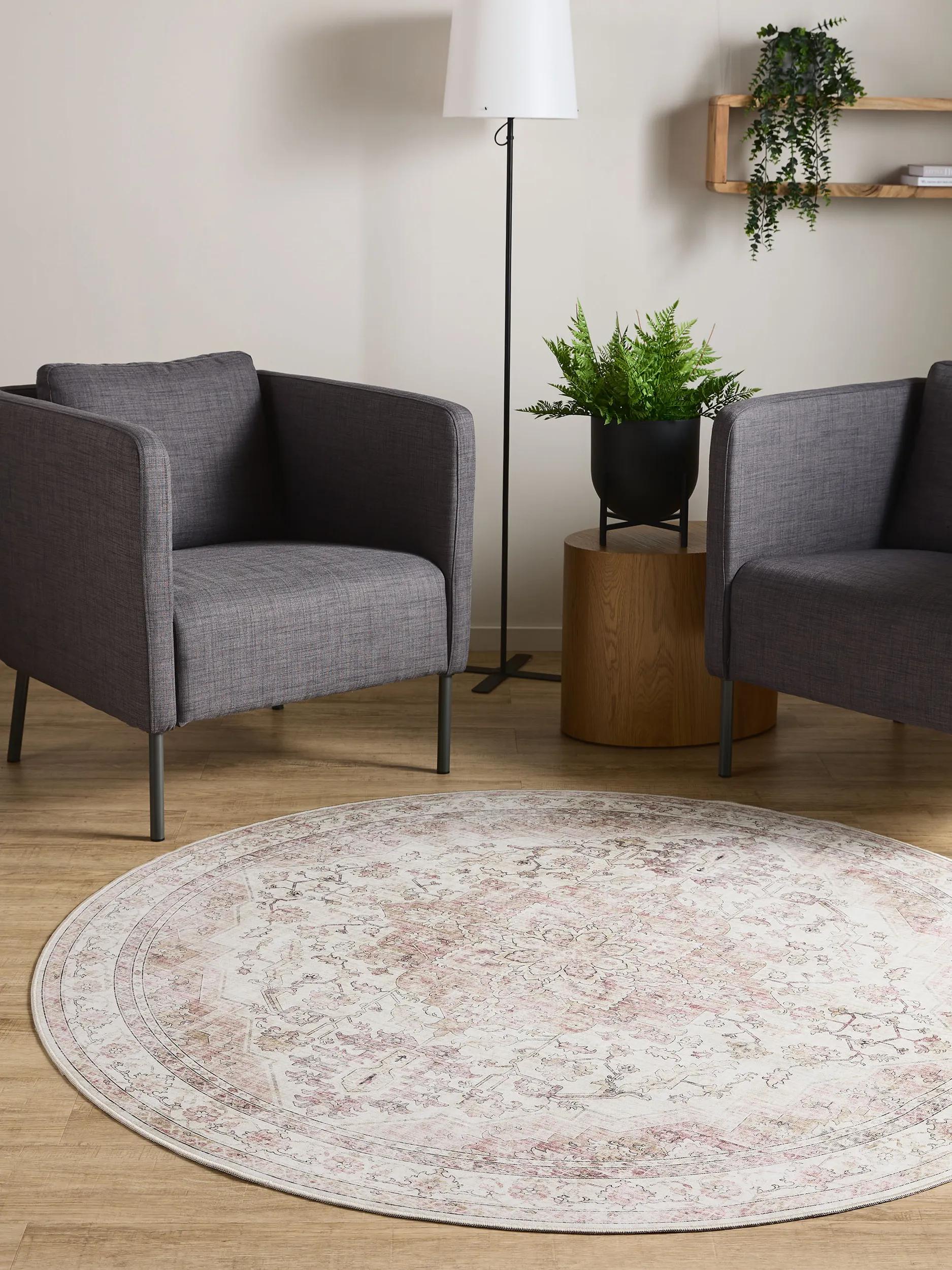Waschbarer Teppich Gent Rosa/Beige