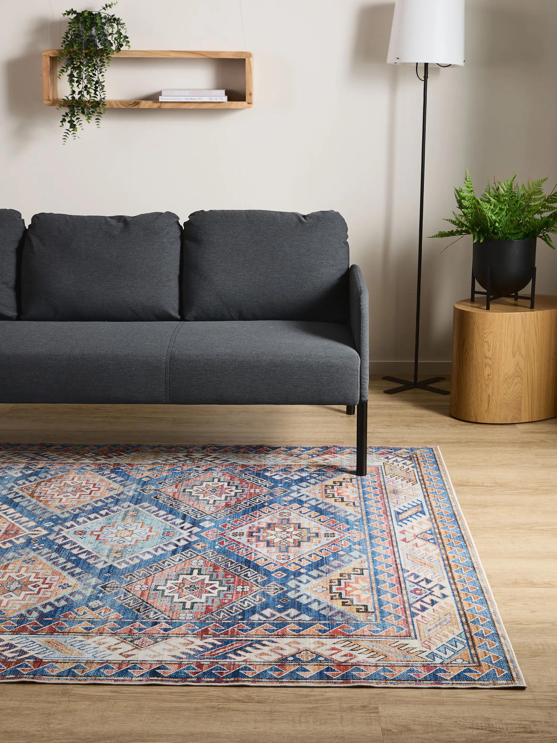 Waschbarer Teppich Gent Blau