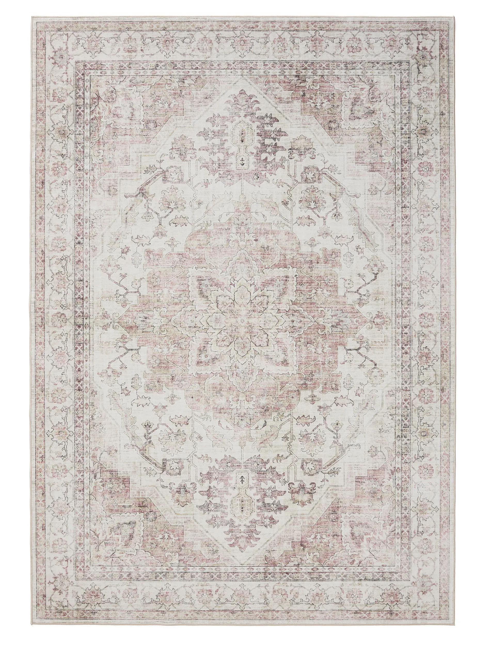 Waschbarer Teppich Gent Rosa/Beige