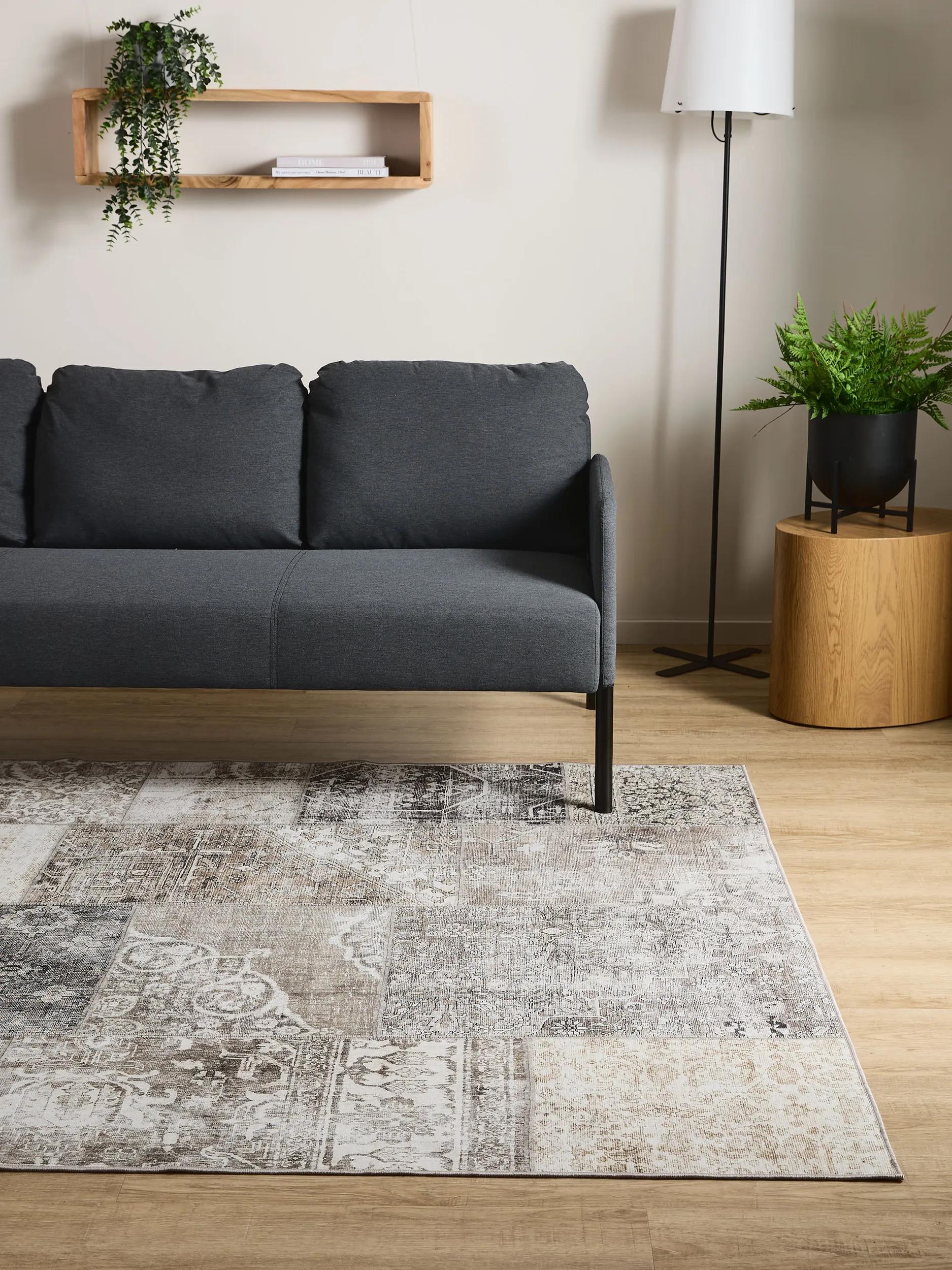Waschbarer Teppich Gent Grau
