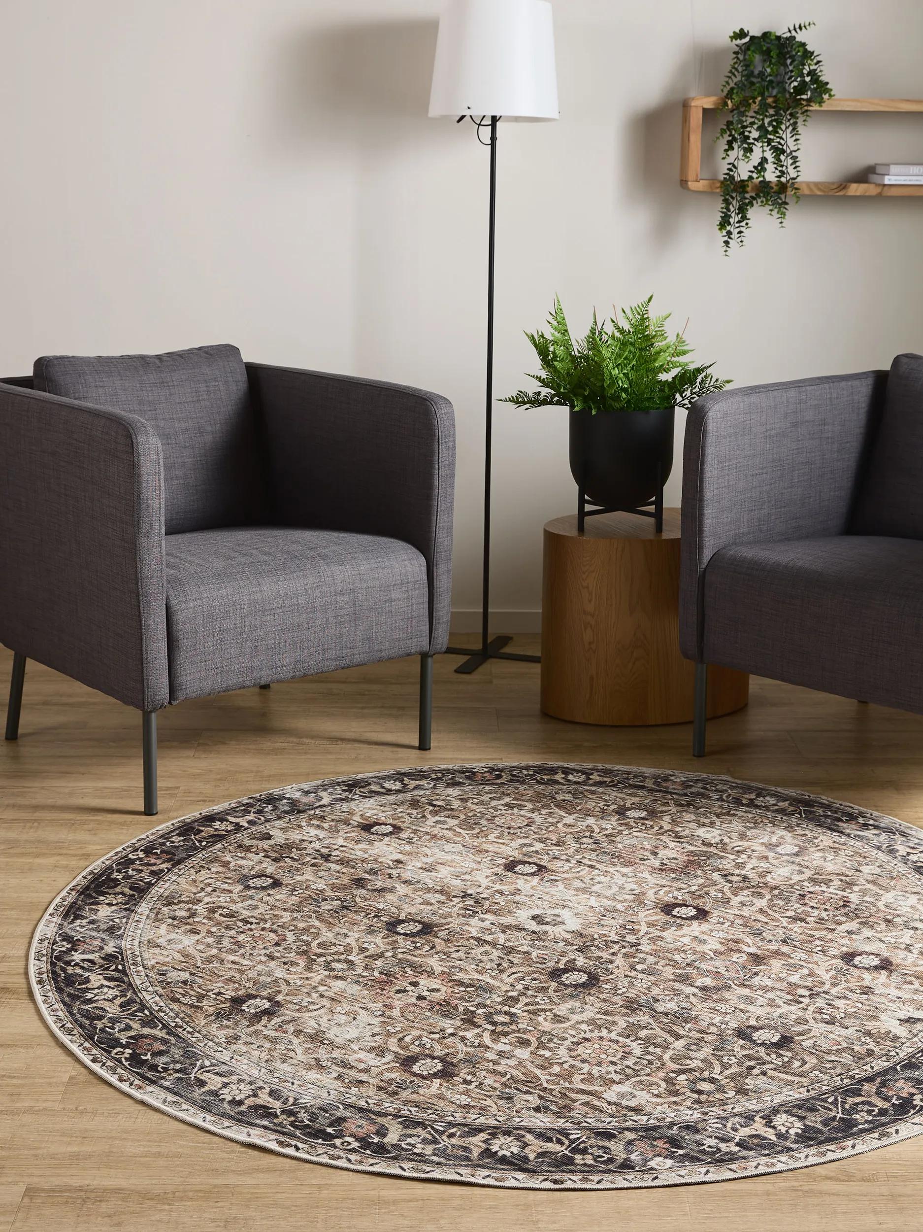 Waschbarer Teppich Gent Anthrazit/Taupe