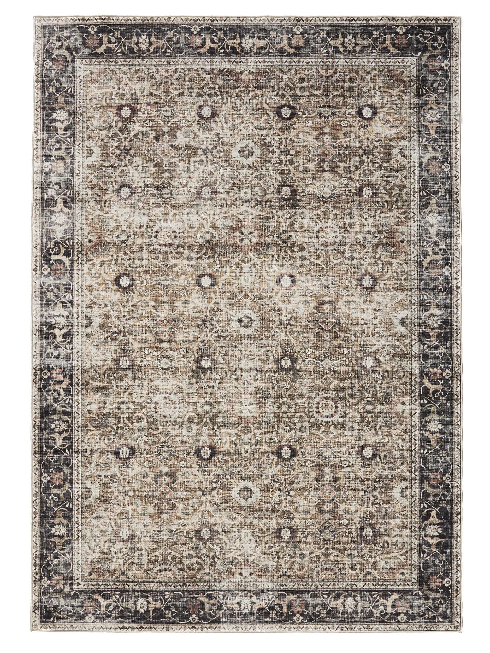 Waschbarer Teppich Gent Anthrazit/Taupe
