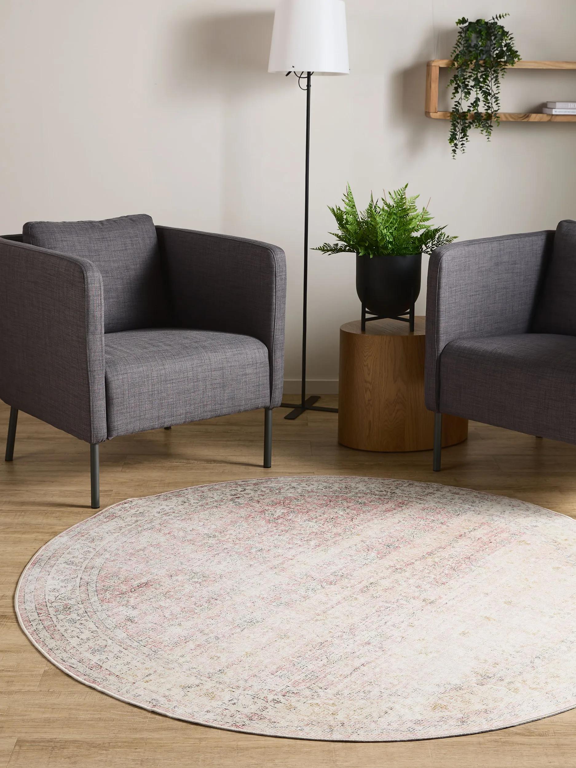 Waschbarer Teppich Gent Beige/Rosa