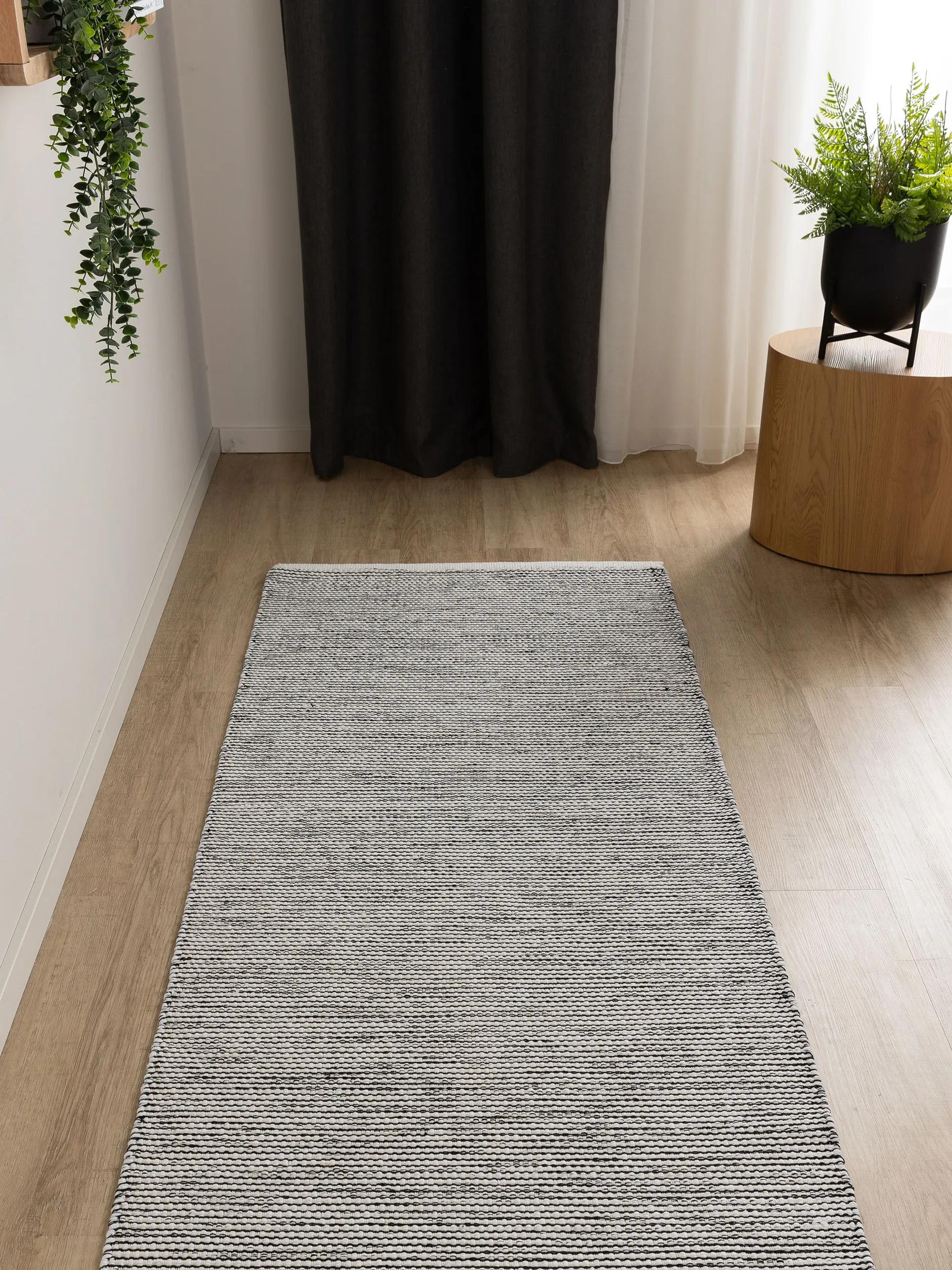Baumwollteppich Riga Beige/Schwarz