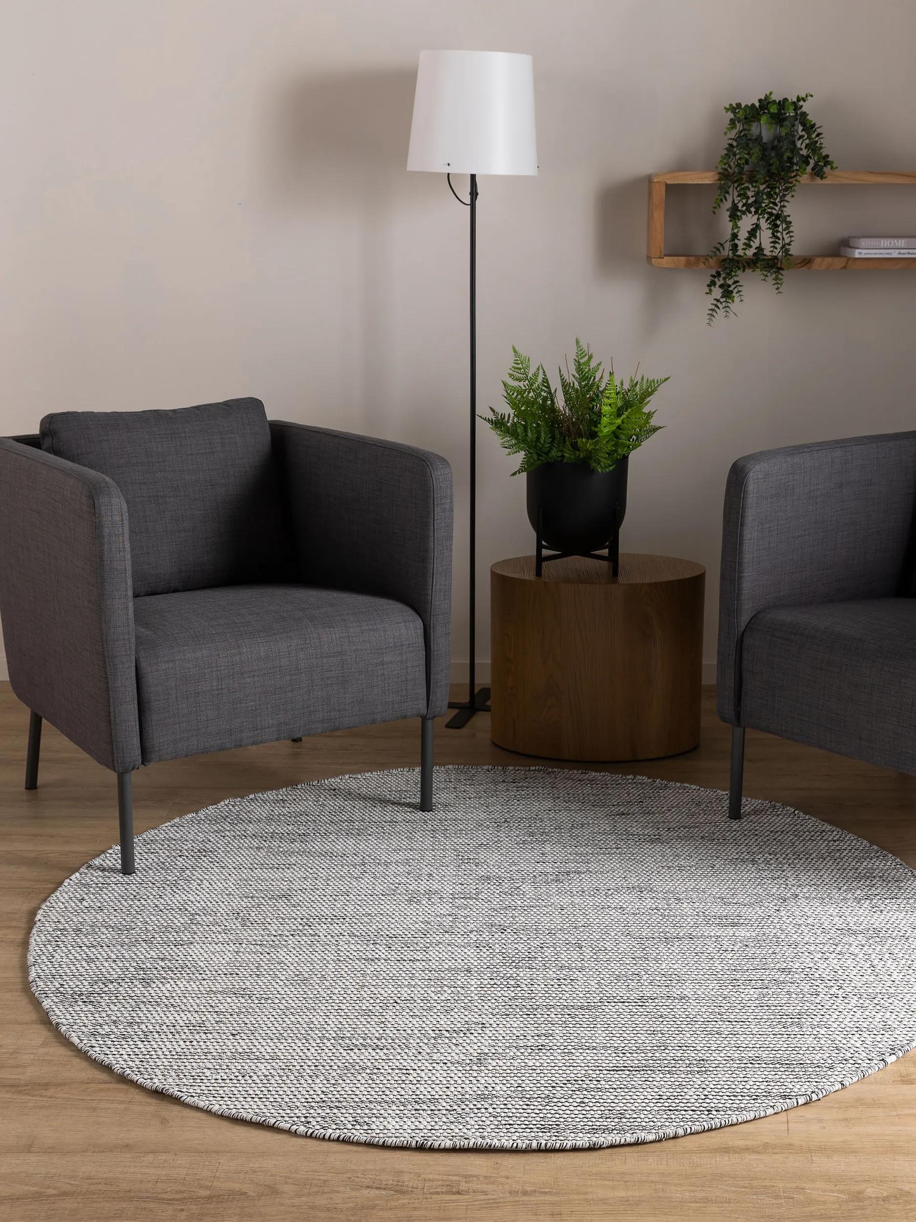 Baumwollteppich Riga Beige/Schwarz