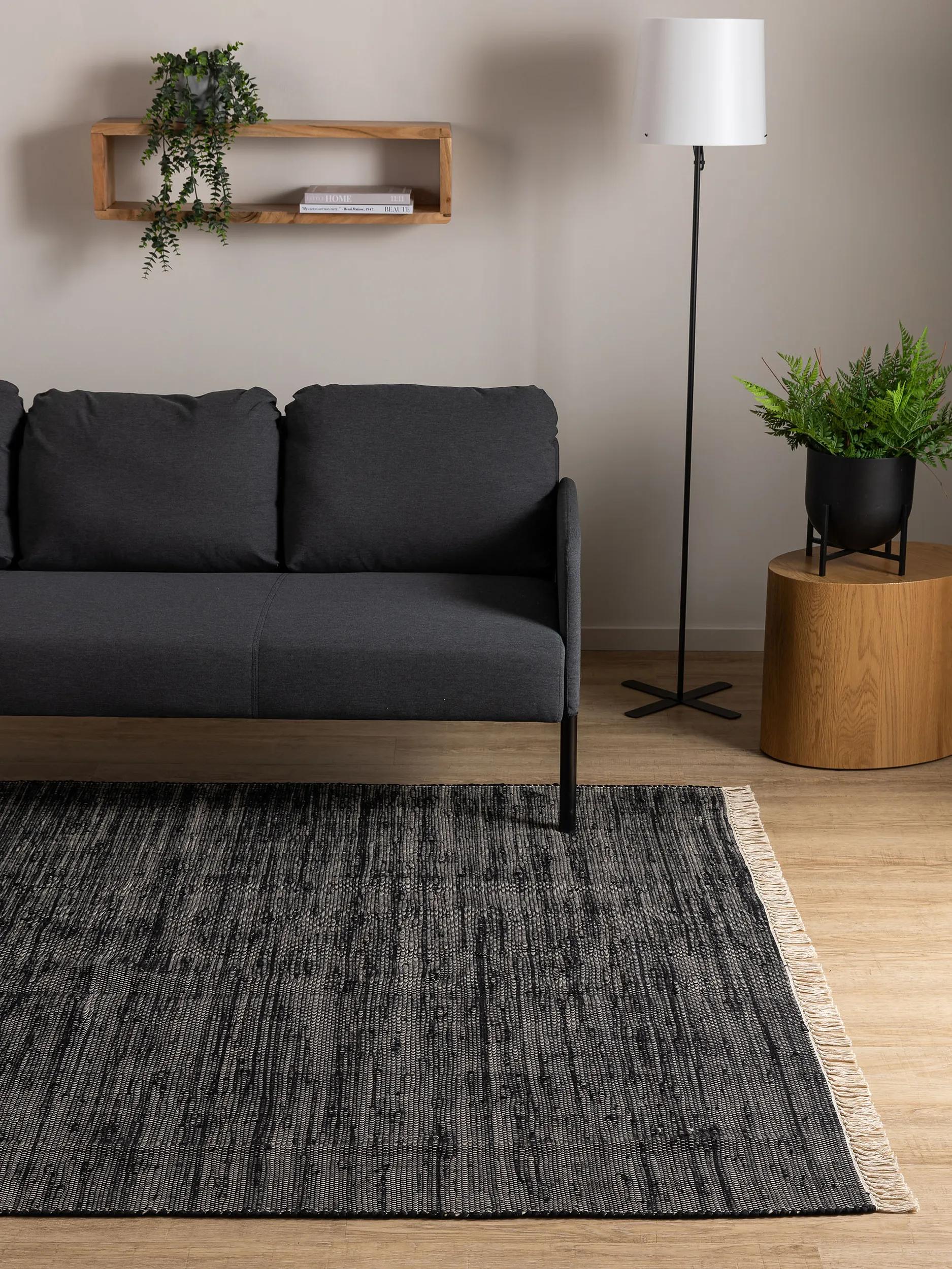 Teppich aus recyceltem Material Toledo Schwarz
